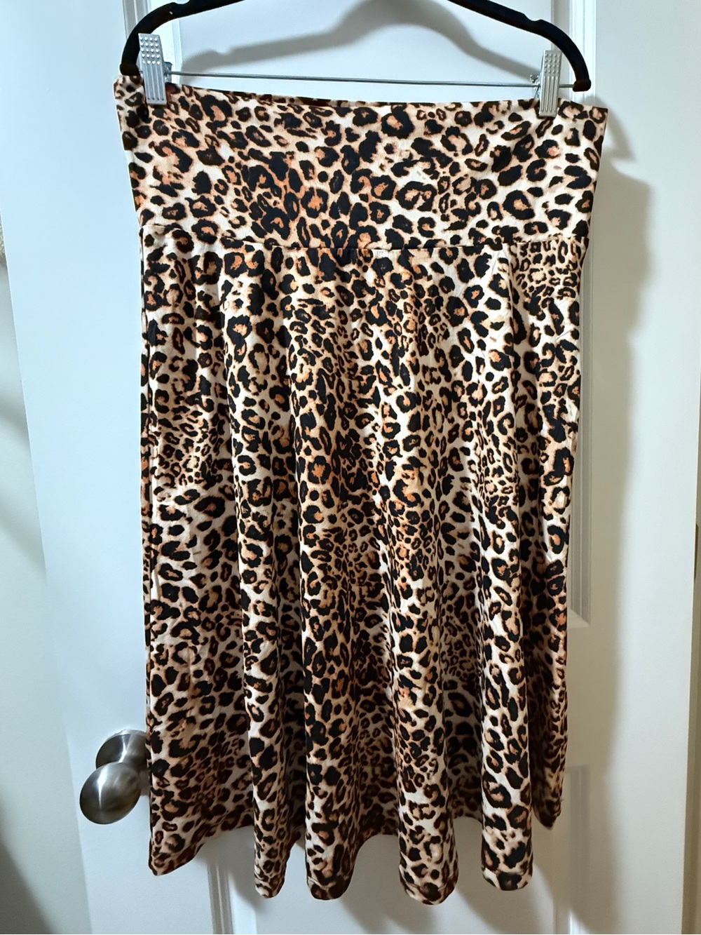 Leopard Print A-Line Women's Skirt - Brown